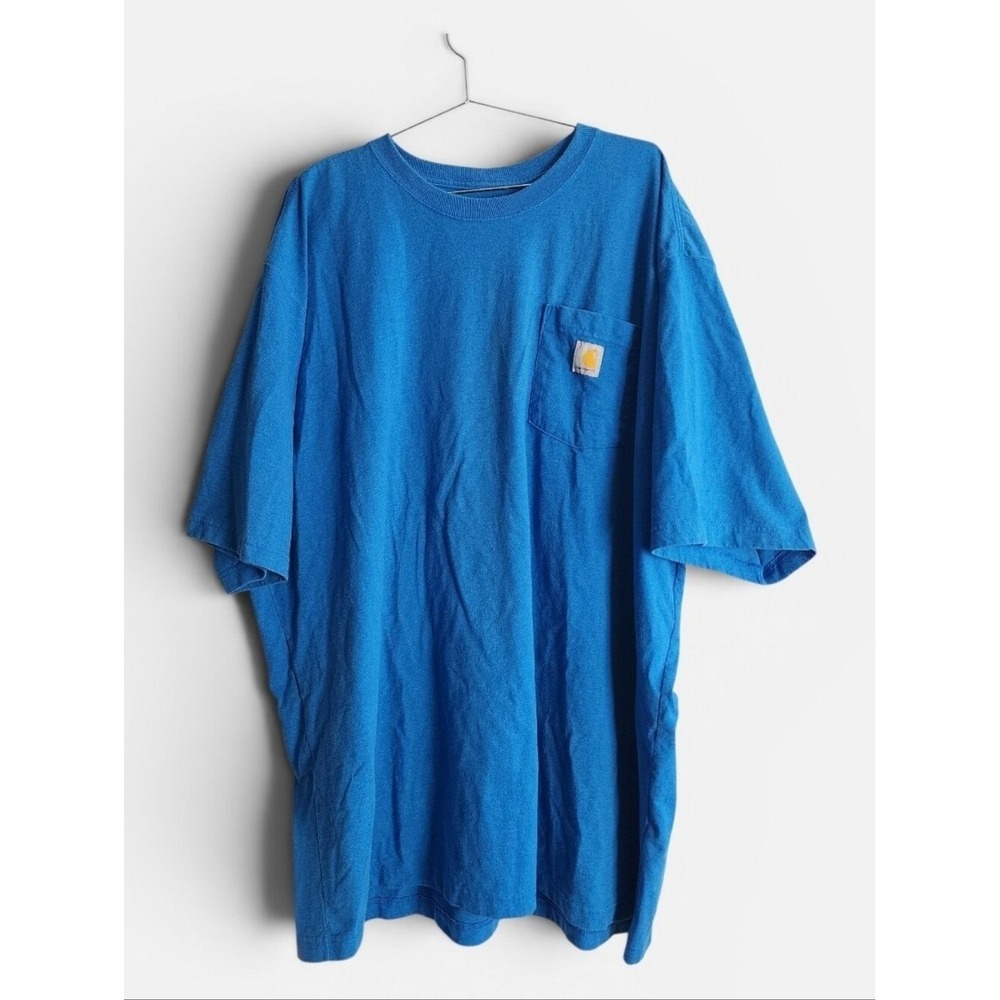 Carhartt Pocket T-Shirt Mens 3XL Blue Workwear Streetwear K87-M